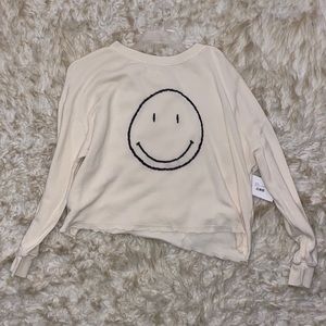 Smiley Cropped Sweatshirt